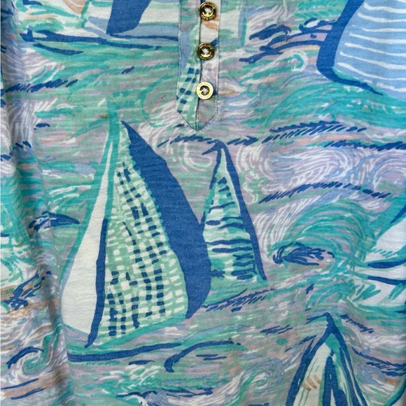 Lilly Pulitzer Essie Aboat Time Sailboat Tank Top Sleeveless Shirt Size XXS - Picture 5 of 6